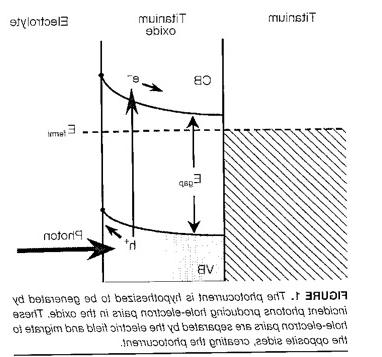 光电流是由光激发氧化膜中的电子而产生的 肖特基势垒的存在.